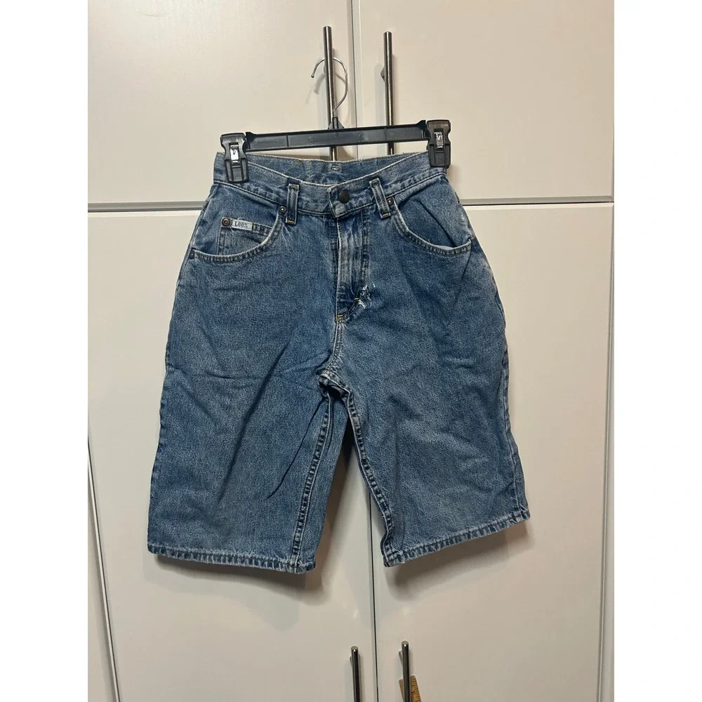 Vintage Lee Denim Shorts Boys 16 Slim Medium Wash‎ High Waisted Made in USA
